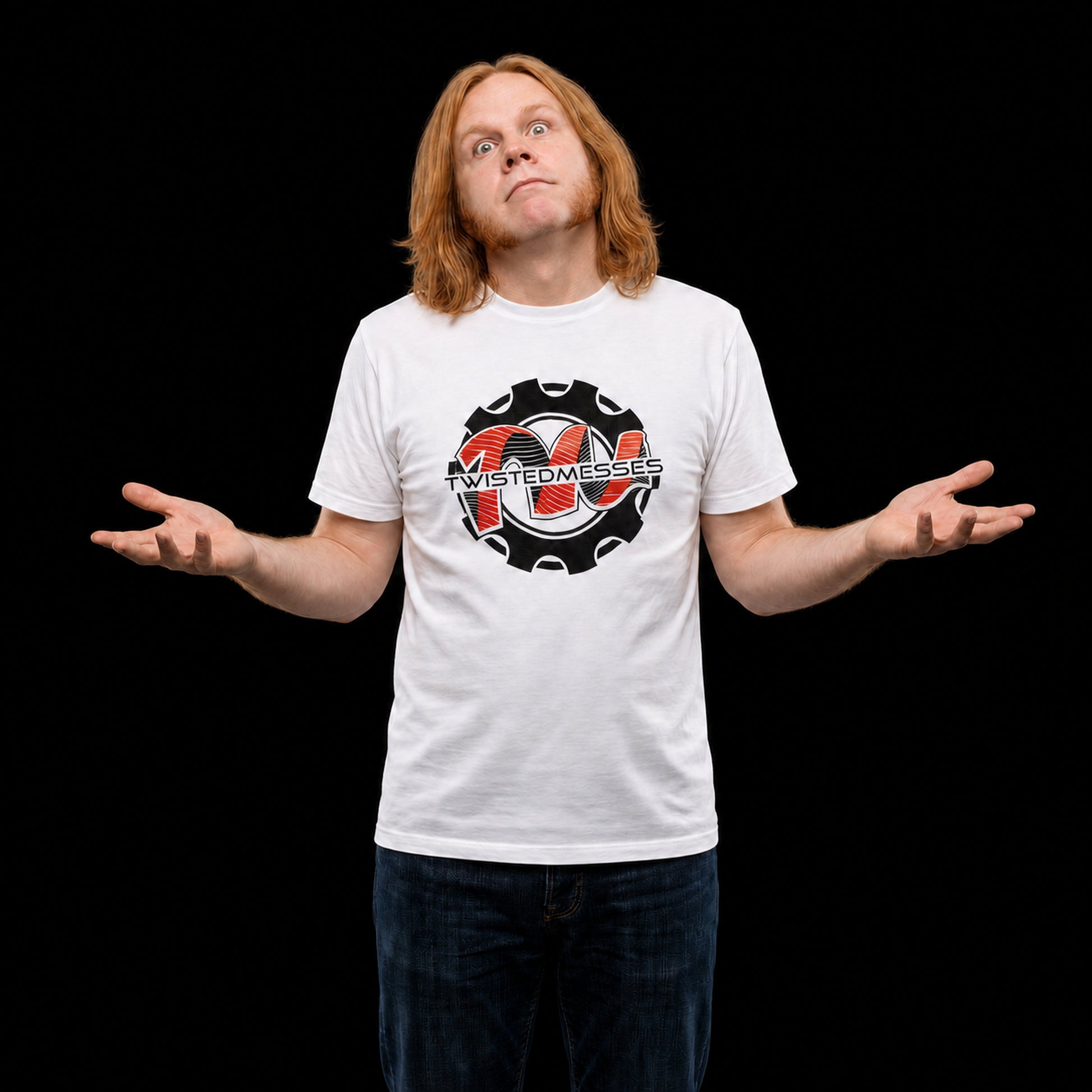 Twisted Messes T-Shirt - TM² Edition - White Modeled View